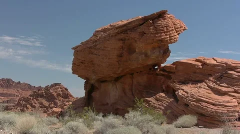 Valley of Fire Rock Formation Stock Footage 10967534
