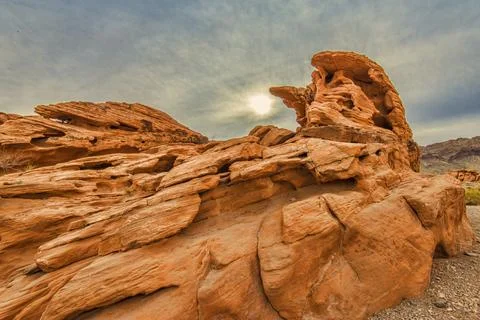 Valley of Fire rock formation Stock Photos