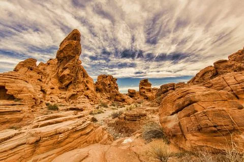 Valley of Fire rock formation Stock Photos