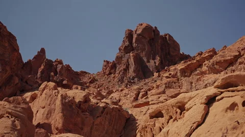 Valley of Fire Rugged Sandstone Cliffs Nevada USA Stock Footage 314684873