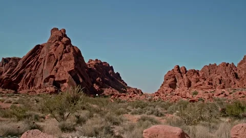 VALLEY OF FIRE WIDE ANGLE PERSPECTIVE 動画素材 140215232