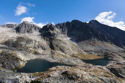 Valley of the Five Spis Lakes, High Tatras, Vysoke tatry, Slovakia Stock Photos