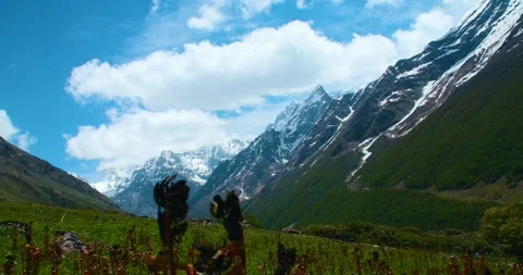 Valley of flowers Nanda devi peaks Timelaps in 4K Vídeo Stock 277268329