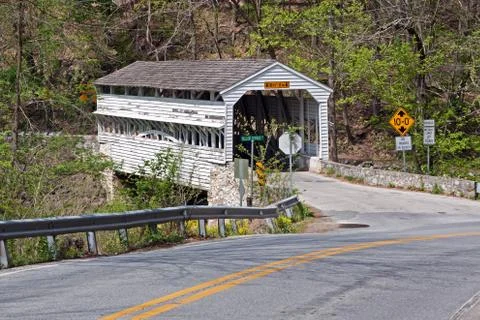 Valley forge covered bridge Stock Photos