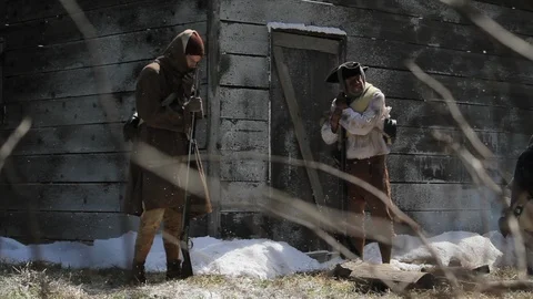 Valley Forge Harsh Winter. Freezing Revolutionary War Soldiers Starving Stock-Footage 86260887