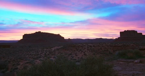 Valley of the Gods Desert Sunset Stock Footage 106441786