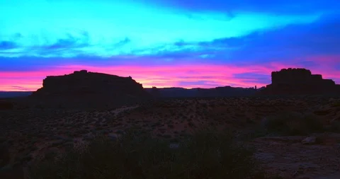 Valley of the Gods Desert Sunset Stock Footage 106460105