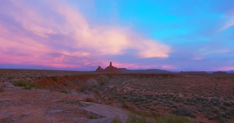 Valley of the Gods at Dusk Stock Footage 106445556