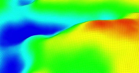 Valley: gradient shading with wireframe overlay display. Stock Footage 132927635