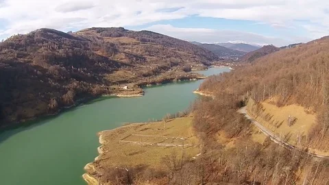 Valley with lake in the mountains Video stock 70190777