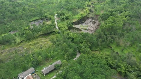The Valley of Merapi Mountain Yogyakarta Stock Footage 235646694
