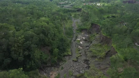The Valley of Merapi Mountain Yogyakarta Stock Footage 235647944