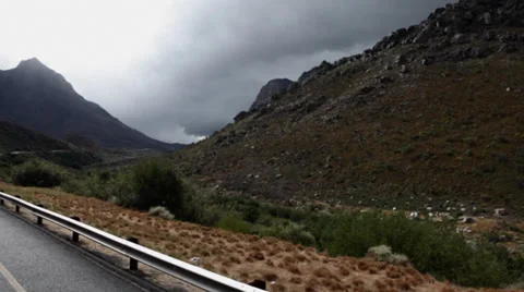 Valley from a moving car Stock Footage 27362280