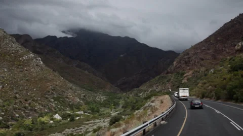 Valley from a moving car Stock Footage 27362317