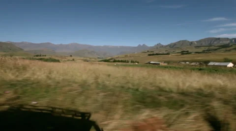 Valley from a moving vehicle Stock Footage 27362244