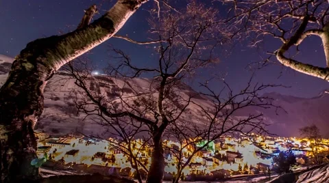 Valley At Night Motionlapse 4k Stock Footage 60010718