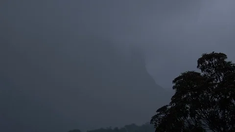 Valley on rainy day Stock Footage 128079421