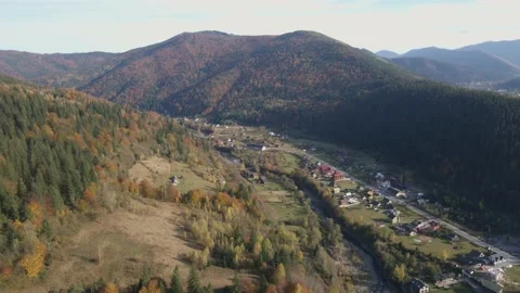 Valley with river and road. Video stock 165166647