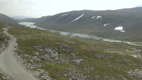 Valley with a river at strynefjell Stock Footage 233665999