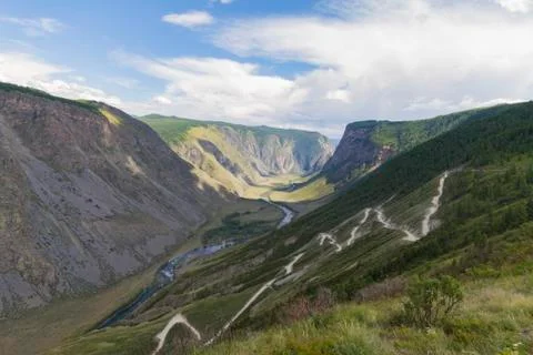 Valley of the river, top view Stock Photos