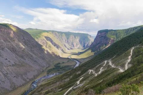 Valley of the river, top view Stock Photos