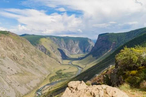 Valley of the river, top view Stock Photos