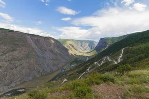 Valley of the river, top view Stock Photos