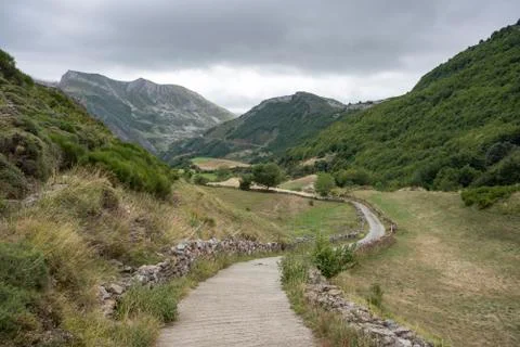 Valley of the River Trabanco, La Peral, in Somiedo Nature Reserve Stock Photos