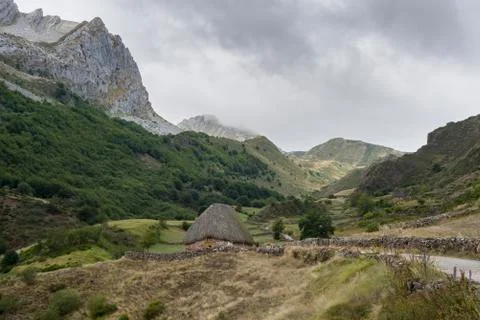 Valley of the River Trabanco Stock Photos