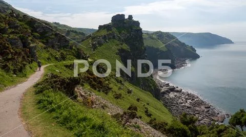 The Valley of Rocks in north Devon, England west of the village Lynton Stock Photos