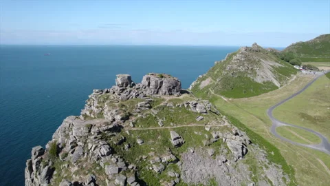 Valley of the Rocks Orbit, Devon Stock Footage 305070229