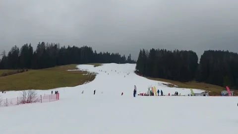 Valley run ski slope Stock Footage 229794859