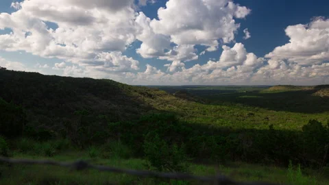 Valley Shadows Timelapse with Barbed Wire Fence Stock Footage 310563565