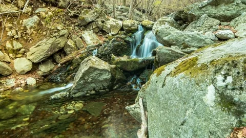 A valley shot in time lapse. Panning Video stock 145864764