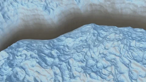 Valley Snow Depth Model Avalanche Hazard Snowpack Oblique Aerial Mountain 스톡 동영상 344529882
