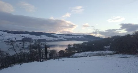 Valley in snow Stock Footage 104863563