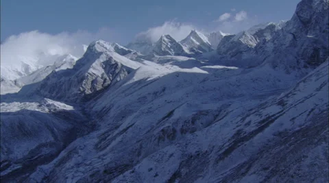 Valley Snow Mountains Stock Footage 44680384