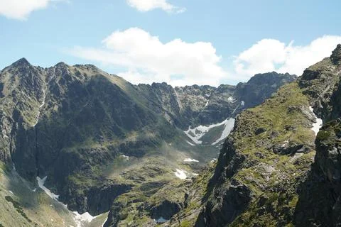Valley with snow Stock Photos
