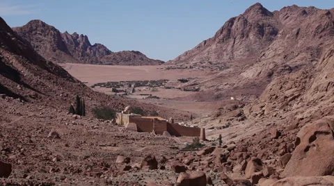 Valley of St. Catherine Monastery, Sinai desert, Egypt Stock Footage 39141457