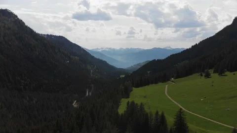 Valley in Swiss Alps Stock Footage 154410046