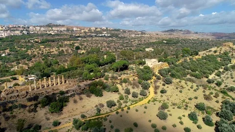 Valley of the Temples. An archaeological site in Agrigento, Sicily. Stock-Footage 99460102