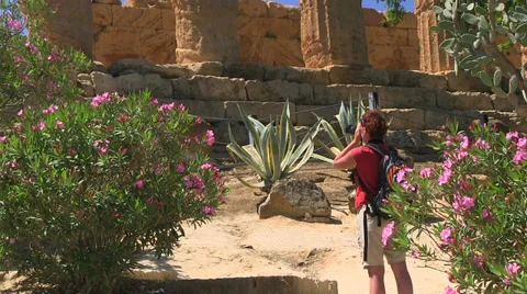 Valley of Temples, Temple of Hera, Agrigento, Sicily, Italy Stock Footage 32596428