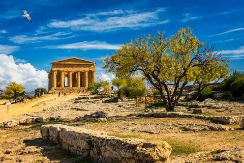 Valley of the Temples (Valle dei Templi), The Temple of Concordia, an ancie.. Stock Photos