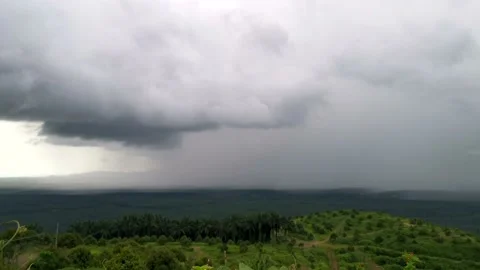 Valley Thunderstorm Clouds Timelapse Stock Footage 205071309