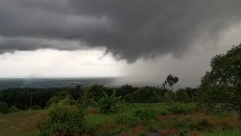 Valley Thunderstorm in Real Time Stock Footage 205070771
