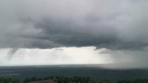 Valley Thunderstorms Panoramic View 2 Stock Footage 205071063