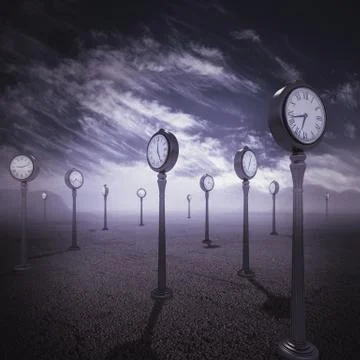 Valley of time 3d rendering Illustrazione stock