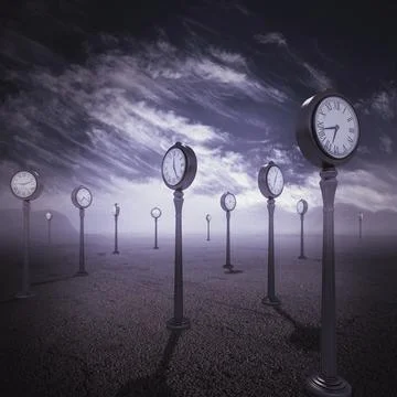 Valley of time 3d rendering Stock Illustration