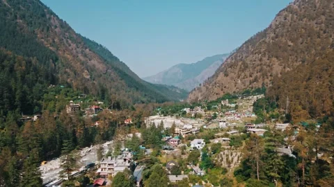 Valley town of Kasol Stock-Footage 330943272