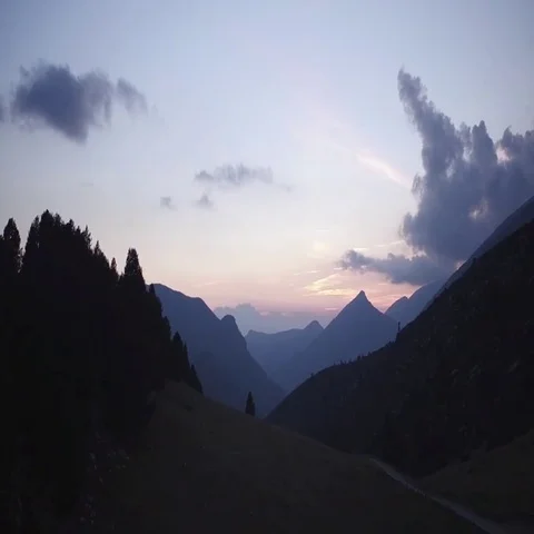 Valley at Twighlight Stock Footage 69512822